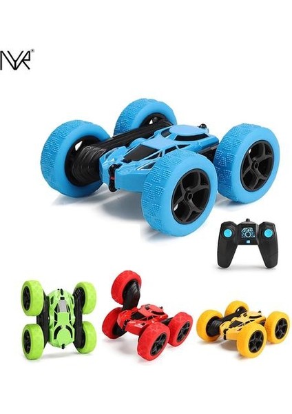 4WD Radyo Kontrol Araçları Deformasyon Buggy Elektronik Rc Kaya Rulo Araba 360 Derece Çevirme Paletli Model Stunt Arabalar Oyuncak | Rc Arabalar (Mavi)
