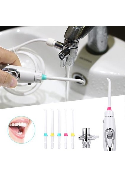6 Ipuçları Aile Anahtarı Musluk Oral Jet Irrigator Basınç Su Diş Flosser Spa Temizleyici Interdental Fırça Günlük Diş Temizleyici | Oral Irrigatörler