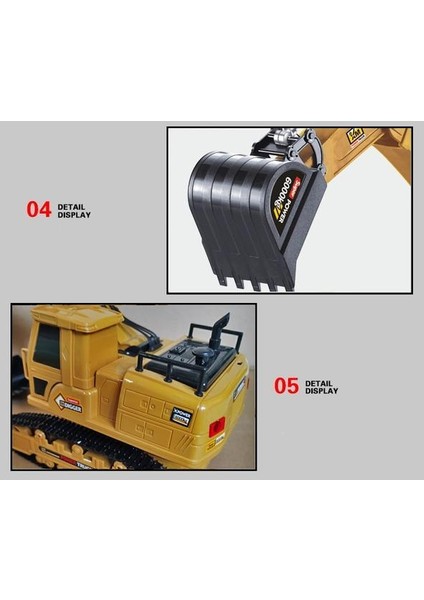 1:18 Rc Kamyon Büyük Rc Uzaktan Kumanda Ekskavatör Traktör Modeli Mühendisliği Araba 2.4g Radyo 680 Rotasyon Kazma Toprak Ses Oyuncak | Rc Arabalar