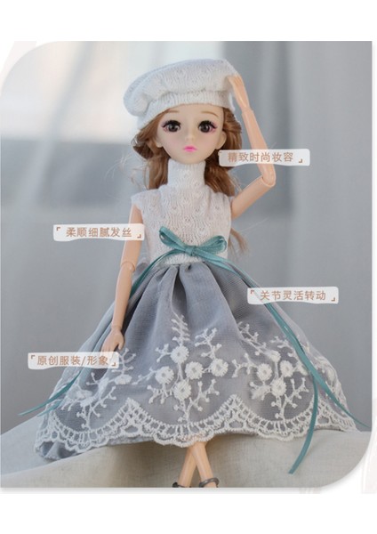 Yeni 1/6 Bebek Oyuncakları Çocuklar Için Prenses Bebekler ile Moda Mavi Elbise Şapka Için 11 Aktif Eklemler Dıy 30 cm Doll Kız Hediye | Bebekler fırsatları