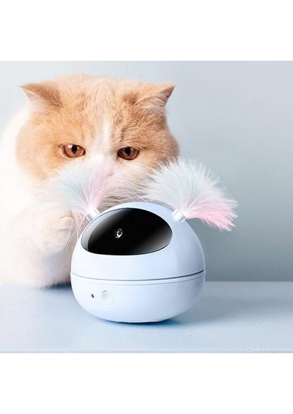 Interaktif Lazer Kedi Oyuncak Otomatik Lazer Pointer Dönen Kediler Elektronik Oyuncaklar Uyarıcı Egzersiz Için 360 Derece Ayarlanabilir | Kedi Oyuncakları (Beyaz)