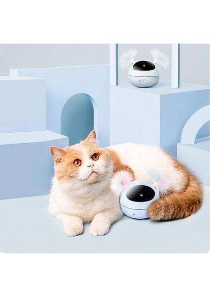 Interaktif Lazer Kedi Oyuncak Otomatik Lazer Pointer Dönen Kediler Elektronik Oyuncaklar Uyarıcı Egzersiz Için 360 Derece Ayarlanabilir | Kedi Oyuncakları (Beyaz)