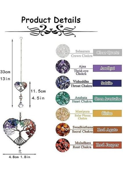 Cam Suncatcher Kristal Kolye Gökkuşağı Renkli Şekilli Yaşam Ağacı Dekor (Kalp Şeklinde Ağaç) fiyatları