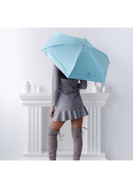 Güneş Şemsiyesi Çok Küçük Mini Şemsiye Vinil Şemsiye Cep Güneş Koruma ve Ultraviyole Koruma Parasol (Yeşil)(Yurt Dışından)