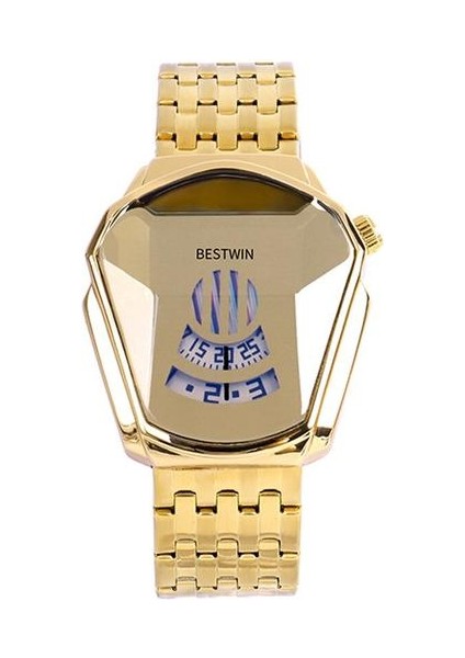 Moda Serin Lokomotif Erkek Kuvars Saatler Marka Lüks Altın Kol Suya Su Geçirmez Geometrik Şekil Relogio Masculino | Kuvars Saatler