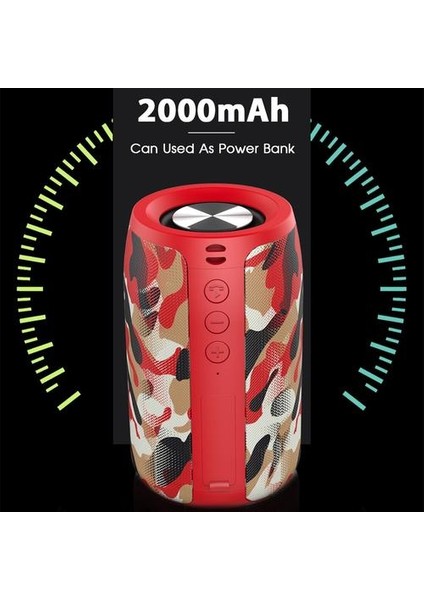 Taşınabilir Bluetooth Hoparlör Kablosuz Subwoofer 3D Bas Stereo Destek Mikro Sd Kart Aux USB Flash Sürücü Oynat | (Kırmızı) indirimleri