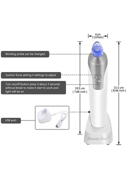Vakum Siyah Kehreli Çıkma Yüz Vakum Emzik Gözenek Temizleyici Sivil Comedo Çıkarma Mikrodermabrazyon Yüz Temizliği | Vakum Gözenek Temizleyici | Vakum Blackheadface Gözenek fiyatları