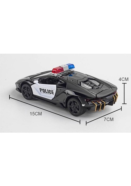 1/32 Alaşım Döküm LP770 4 Polis Modeli Supercar Oyuncak Araç Ses Işık Geri Çekin Spor Araba Oyuncaklar Çocuklar Için Çocuklar Için(Yurt Dışından)