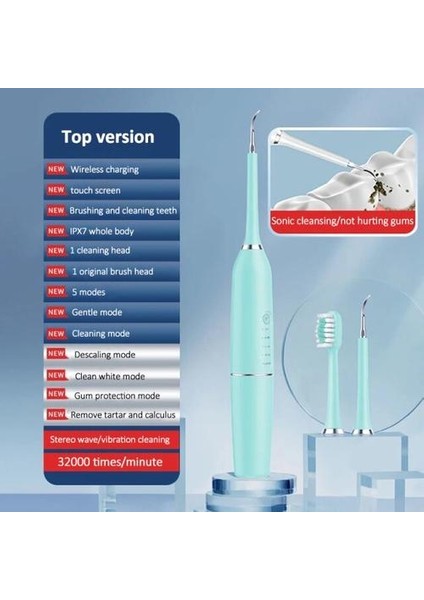 5 Modu Diş Scaler Ultrasonik Otomatik Dokunmatik Su Geçirmez Çift Kullanımlı Elektrikli Diş Fırçası Dental Calculus Remover Diş Temizleyici | Elektrikli Diş Fırçaları