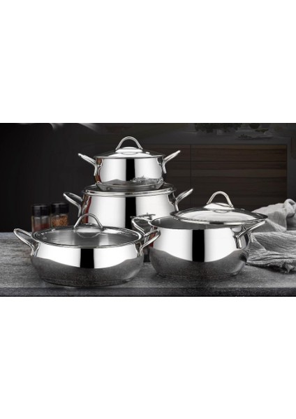 Delux 8 Prç Çelik Set