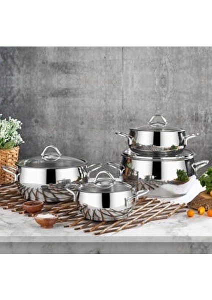 Delux 8 Prç Çelik Set