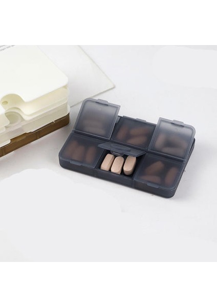 Taşınabilir Kadınlar Tek Haftalık Alt Dil Kutusu Taşınabilir 6 Hücreli Tablet Hap Depolama Mini Seyahat Işık Döşemeli Hap Kutusu (Yurt Dışından)