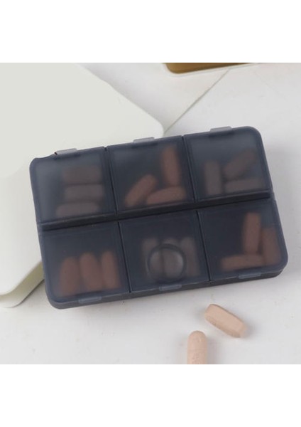 Taşınabilir Kadınlar Tek Haftalık Alt Dil Kutusu Taşınabilir 6 Hücreli Tablet Hap Depolama Mini Seyahat Işık Döşemeli Hap Kutusu (Yurt Dışından)