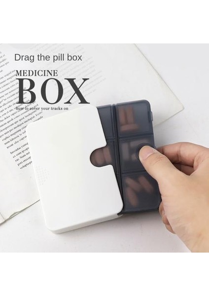 Taşınabilir Kadınlar Tek Haftalık Alt Dil Kutusu Taşınabilir 6 Hücreli Tablet Hap Depolama Mini Seyahat Işık Döşemeli Hap Kutusu (Yurt Dışından)