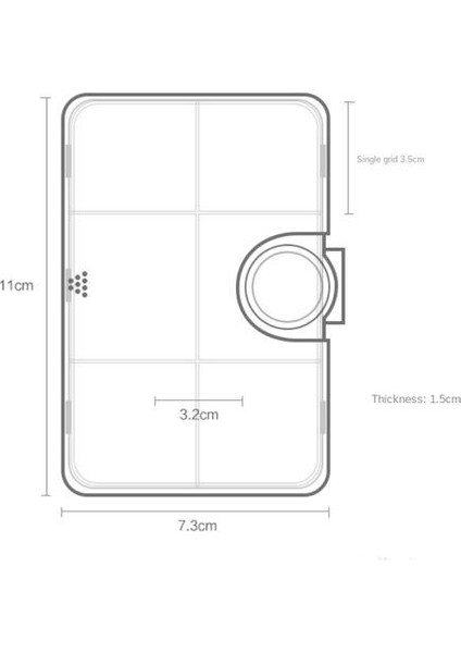 Taşınabilir Kadınlar Tek Haftalık Alt Dil Kutusu Taşınabilir 6 Hücreli Tablet Hap Depolama Mini Seyahat Işık Döşemeli Hap Kutusu (Yurt Dışından)