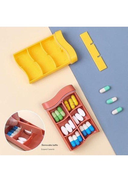 3pcs Mini Taşınabilir Ilaç Mühürlü Kutu Seyahat Bölmesi Saklama Kutusu 7 Bölme Taşıma Depolama Alt Paketleme Küçük Ilaç Kutusu (Yurt Dışından) modelleri