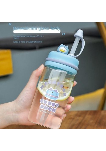 380ML Yüksek Değerli Borosilikat Su Bardağı Öğrenciler Için Sevimli Masa Üst Fincanı Hamile Kadınlar ve Annelik Için Saman Fincan (Yurt Dışından) indirimleri