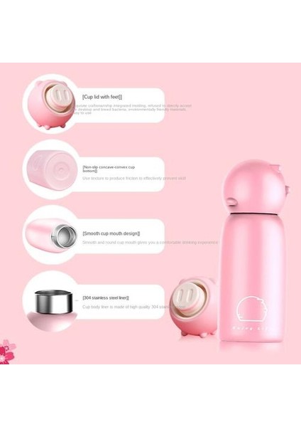 Q Sevimli Domuz Yaratıcı Simpik Termos Kupası Çift Vakum Termos Kupası 304 Paslanmaz Çelik Termos Kupası (Yurt Dışından) fırsatları