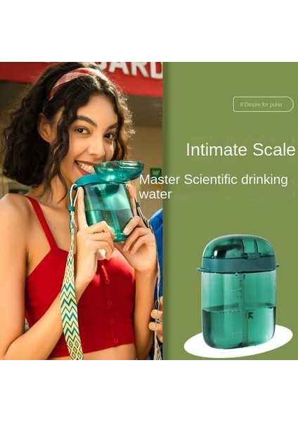 Tritan Malzeme Saman Kupası Öğrenci Taşınabilir Kettle Square Fincan Moda Bayanlar Saman Kupası (Yurt Dışından)