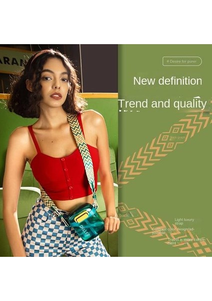 Tritan Malzeme Saman Kupası Öğrenci Taşınabilir Kettle Square Fincan Moda Bayanlar Saman Kupası (Yurt Dışından)