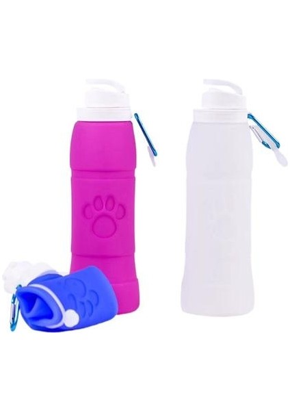 500ML Silikon Katlanır Su Şişesi Gıda Sınıfı Silikon Su Şişesi Hareket Portatif Su Şişesi Seyahat Katlanır Su Şişesi (Yurt Dışından)