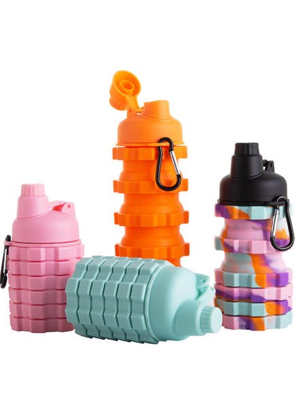 500ML Silikon Katlanır Teleskopik Su Kupası Açık Hava Spor Su Şişesi Taşınabilir Seyahat Tenceresi Dağcılık Bisikleti Içme Kupası Su Şişesi (Yurt Dışından) fırsatları