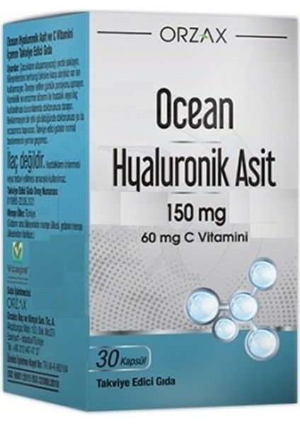 Ocean Hyaluronik Asit 30 Kapsül (Mıad:08/2024)