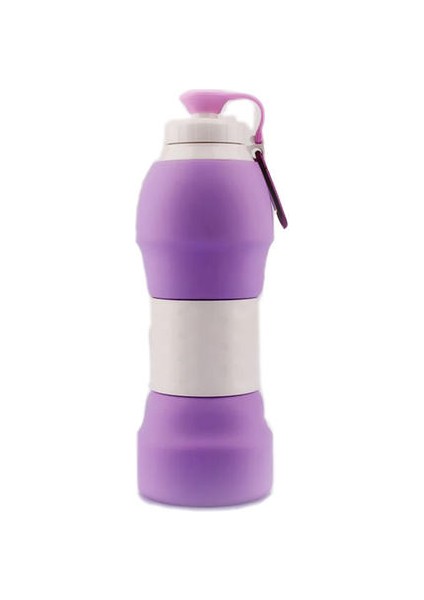 500MLSILIKON Su Kabı Seyahat Sporları Açık Su Şişesi Katlanır Su Şişesi Teleskopik Şişe Katlanır Silikon Şişe (Yurt Dışından)