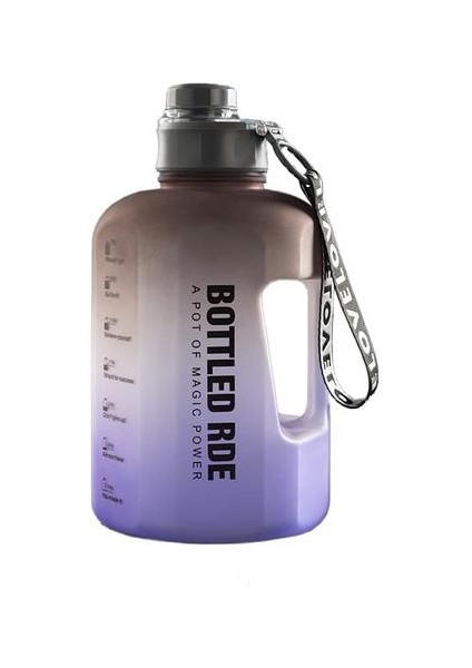 Gradyan Su Şişesi Dış Mekan Fitness Kettle Spor Büyük Kapasiteli Plastik Su Kupası Taşınabilir Big Mac Net Kırmızı Ton Kovası (Yurt Dışından)