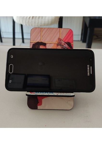 Kişiye Özel Fotoğraf Baskılı Ahşap Telefon Tutucu