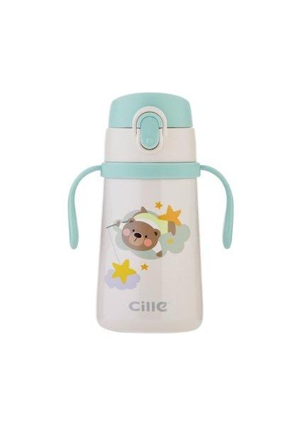 380MLSTRAW Happy Children's Thermos Cup 316 Paslanmaz Çelik Termos Kupası Anaokulu Öğrenci Su Şişesi Taşıyor (Yurt Dışından)