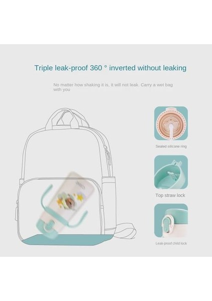 380MLSTRAW Happy Children's Thermos Cup 316 Paslanmaz Çelik Termos Kupası Anaokulu Öğrenci Su Şişesi Taşıyor (Yurt Dışından) modelleri