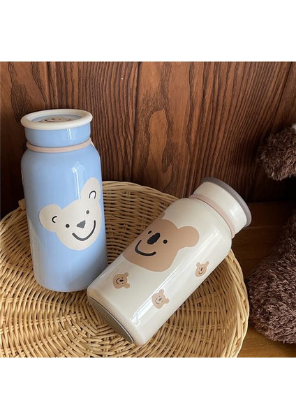 300ML Sevimli Taşınabilir Termos Fincan Retro Ayı Süt Şişesi Kızlar ve Öğrenciler Için Su Şişesi (Yurt Dışından)