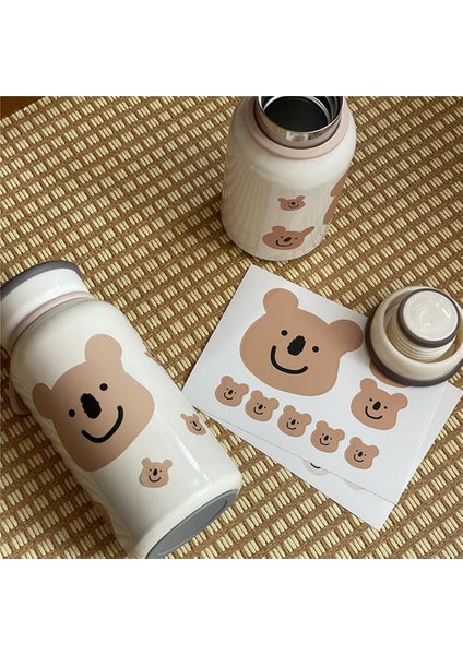 300ML Sevimli Taşınabilir Termos Fincan Retro Ayı Süt Şişesi Kızlar ve Öğrenciler Için Su Şişesi (Yurt Dışından)