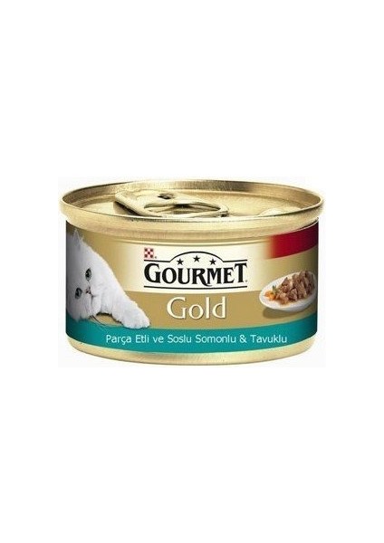 Gourmet Parça Etli Soslu Somon Tavuk 85 gr x 24