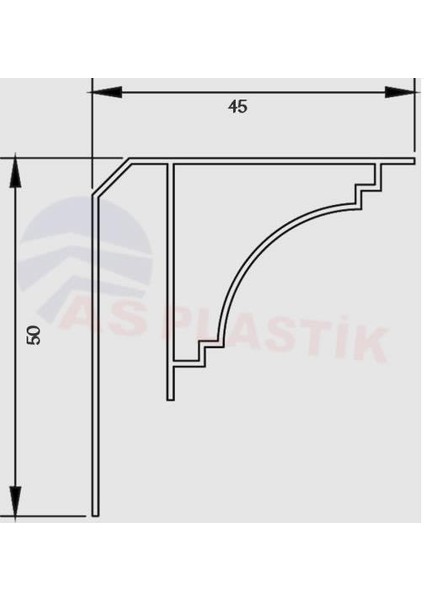 As Plastik Süper Süslü Köşe  Beyaz 4 mt