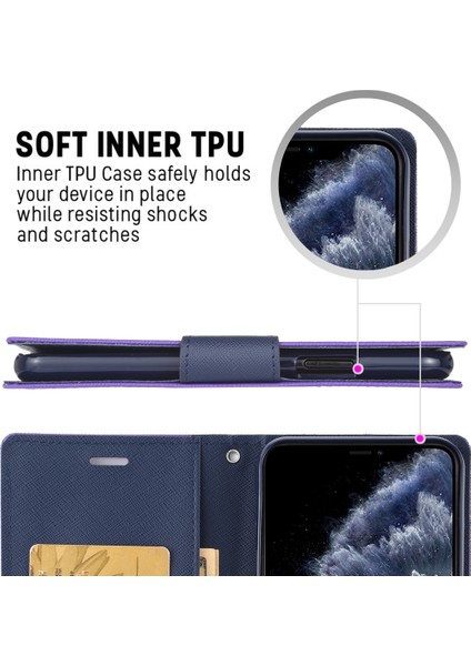 iPhone 11 Pro Max Için Flip Deri Kılıf - Kırmızı (Yurt Dışından)