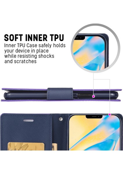 iPhone 12 Mini Için Flip Deri Kılıf - Siyah (Yurt Dışından)