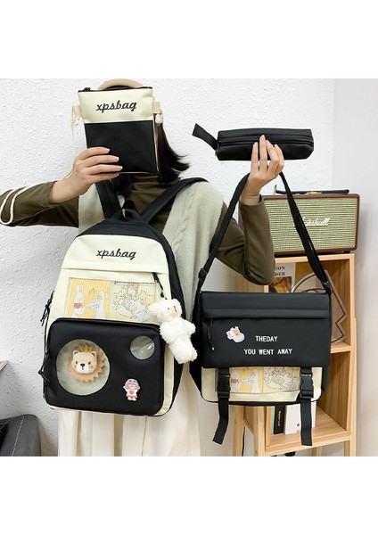 Dörtlü Basit Büyük Kapasiteli Okul Çantası Seti fiyatları