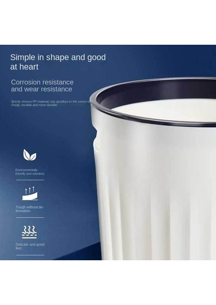 10LPRESÜR Halka Kapaksız Oturma Odası Yatak Odası Çöp Kutusu Sınıflandırılmış Plastik Sıhhi Kova (Yurt Dışından)