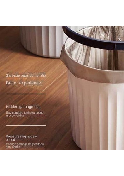 10LPRESÜR Halka Kapaksız Oturma Odası Yatak Odası Çöp Kutusu Sınıflandırılmış Plastik Sıhhi Kova (Yurt Dışından)