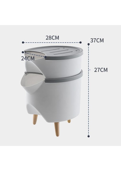 8lhome Tuvalet Mutfak Yatak Odası Oturma Odası Çöp Kutusu Yaratıcı Çift Kova Sıralama Çöp Kutusu (Yurt Dışından)