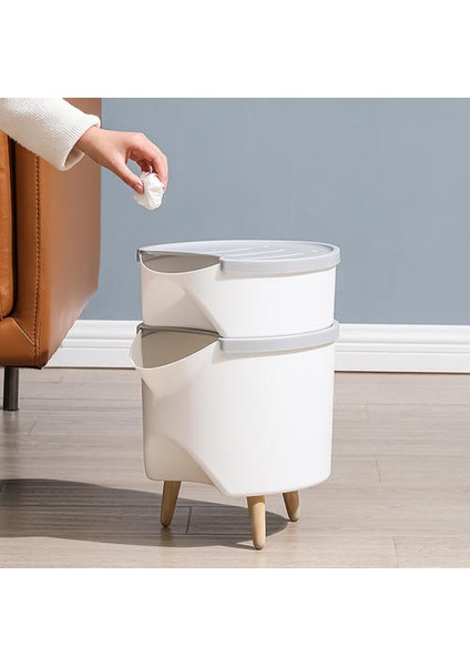 8lhome Tuvalet Mutfak Yatak Odası Oturma Odası Çöp Kutusu Yaratıcı Çift Kova Sıralama Çöp Kutusu (Yurt Dışından)