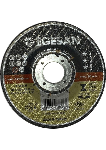 EGESAN115X6.0X22.23MM 4 1/2"x1/4"x7/8" Kesme Taşı 1 Adet