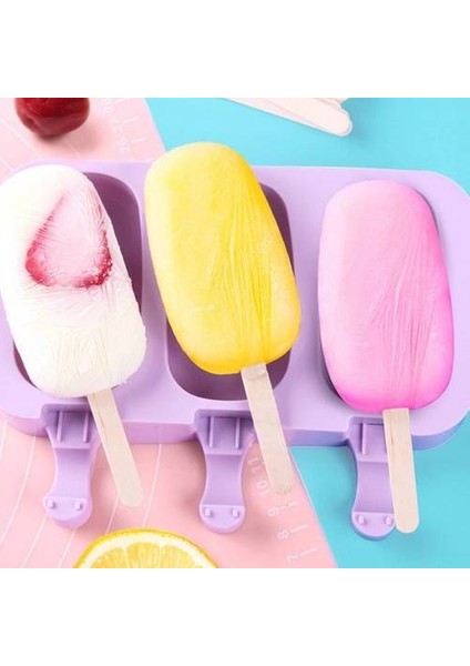 2pcs Silikon Dondurma Kalıp Yaz Ev Dondurma Dıy El Yapımı Buz Lolly Popsicle Kalıp Artefakt (Yurt Dışından)