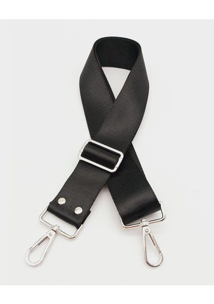 Polyester Kolon 120X4 cm Siyah Gümüş Metalli