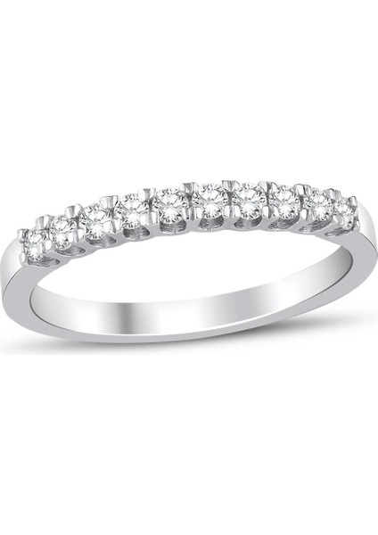0.27 Karat Pırlanta 10 Taşlı Yarımtur Yüzük WPY8212