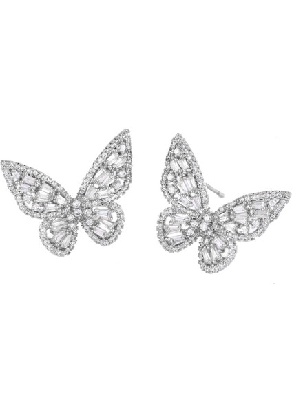 Zirkon Kadın Küpe - Gümüş (Yurt Dışından)