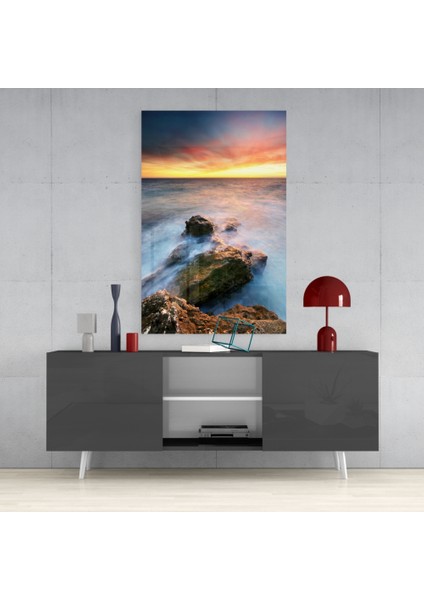 Gün Batımı Cam Tablo - 72X46 cm fırsatları
