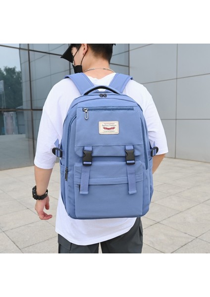 Büyük Kapasiteli Unisex Okul Çantası - Mavi (Yurt Dışından)